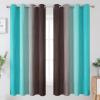 imageEstelar Textiler Brown and Teal Ombre Blackout Curtains 63 Inches Long for Kids Room Thermal Insulated Gradient Full Light Blocking Grommet Blackout Drapes for Bedroom 52Wx63L 2 Panels