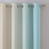 imageEstelar Textiler Full Room Darkening Gradient Blackout Curtains 72 Inch Length 2 Panels Set Ombre Aqua and Beige Thermal Insulated Full Light Blocking Grommet Blackout Drapes for Bedroom 52Wx72L