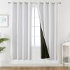 imageEstelar Textiler Khaki 100 Blackout Curtains for BedroomThermal Insulated Cold and Heat Blocking Grommet Curtains for Living Room Full Room Darkening Window Drapes with Black Liner52Wx84L2 PanelsWhite