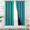 imageEstelar Textiler Khaki 100 Blackout Curtains for BedroomThermal Insulated Cold and Heat Blocking Grommet Curtains for Living Room Full Room Darkening Window Drapes with Black Liner52Wx84L2 PanelsTeal