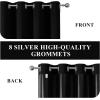 imageEstelar Textiler Khaki 100 Blackout Curtains for BedroomThermal Insulated Cold and Heat Blocking Grommet Curtains for Living Room Full Room Darkening Window Drapes with Black Liner52Wx84L2 PanelsBlack