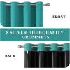 imageEstelar Textiler Khaki 100 Blackout Curtains for BedroomThermal Insulated Cold and Heat Blocking Grommet Curtains for Living Room Full Room Darkening Window Drapes with Black Liner52Wx84L2 PanelsTeal