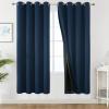 imageEstelar Textiler Khaki 100 Blackout Curtains for BedroomThermal Insulated Cold and Heat Blocking Grommet Curtains for Living Room Full Room Darkening Window Drapes with Black Liner52Wx84L2 PanelsNavy Blue