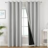 imageEstelar Textiler Khaki 100 Blackout Curtains for BedroomThermal Insulated Cold and Heat Blocking Grommet Curtains for Living Room Full Room Darkening Window Drapes with Black Liner52Wx84L2 PanelsLight Grey