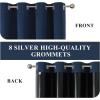 imageEstelar Textiler Khaki 100 Blackout Curtains for BedroomThermal Insulated Cold and Heat Blocking Grommet Curtains for Living Room Full Room Darkening Window Drapes with Black Liner52Wx84L2 PanelsNavy Blue