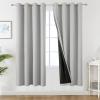 imageEstelar Textiler Khaki 100 Blackout Curtains for BedroomThermal Insulated Cold and Heat Blocking Grommet Curtains for Living Room Full Room Darkening Window Drapes with Black Liner52Wx84L2 PanelsLight Grey