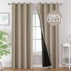imageEstelar Textiler Khaki 100 Blackout Curtains for BedroomThermal Insulated Cold and Heat Blocking Grommet Curtains for Living Room Full Room Darkening Window Drapes with Black Liner52Wx84L2 PanelsKhaki
