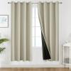 imageEstelar Textiler Khaki 100 Blackout Curtains for BedroomThermal Insulated Cold and Heat Blocking Grommet Curtains for Living Room Full Room Darkening Window Drapes with Black Liner52Wx84L2 PanelsCream