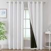 imageEstelar Textiler Khaki 100 Blackout Curtains for BedroomThermal Insulated Cold and Heat Blocking Grommet Curtains for Living Room Full Room Darkening Window Drapes with Black Liner52Wx84L2 PanelsWhite