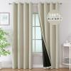 imageEstelar Textiler Khaki 100 Blackout Curtains for BedroomThermal Insulated Cold and Heat Blocking Grommet Curtains for Living Room Full Room Darkening Window Drapes with Black Liner52Wx84L2 PanelsCream