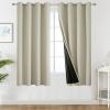 imageEstelar Textiler Khaki 100 Blackout Curtains for BedroomThermal Insulated Cold and Heat Blocking Grommet Curtains for Living Room Full Room Darkening Window Drapes with Black Liner52Wx84L2 PanelsCream