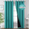imageEstelar Textiler Khaki 100 Blackout Curtains for BedroomThermal Insulated Cold and Heat Blocking Grommet Curtains for Living Room Full Room Darkening Window Drapes with Black Liner52Wx84L2 PanelsTeal