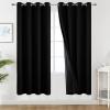 imageEstelar Textiler Khaki 100 Blackout Curtains for BedroomThermal Insulated Cold and Heat Blocking Grommet Curtains for Living Room Full Room Darkening Window Drapes with Black Liner52Wx84L2 PanelsBlack