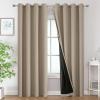 imageEstelar Textiler Khaki 100 Blackout Curtains for BedroomThermal Insulated Cold and Heat Blocking Grommet Curtains for Living Room Full Room Darkening Window Drapes with Black Liner52Wx84L2 PanelsKhaki