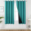 imageEstelar Textiler Khaki 100 Blackout Curtains for BedroomThermal Insulated Cold and Heat Blocking Grommet Curtains for Living Room Full Room Darkening Window Drapes with Black Liner52Wx84L2 PanelsTeal