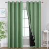 imageEstelar Textiler Khaki 100 Blackout Curtains for BedroomThermal Insulated Cold and Heat Blocking Grommet Curtains for Living Room Full Room Darkening Window Drapes with Black Liner52Wx84L2 PanelsSage Green