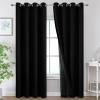 imageEstelar Textiler Khaki 100 Blackout Curtains for BedroomThermal Insulated Cold and Heat Blocking Grommet Curtains for Living Room Full Room Darkening Window Drapes with Black Liner52Wx84L2 PanelsBlack