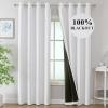 imageEstelar Textiler Khaki 100 Blackout Curtains for BedroomThermal Insulated Cold and Heat Blocking Grommet Curtains for Living Room Full Room Darkening Window Drapes with Black Liner52Wx84L2 PanelsWhite