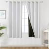 imageEstelar Textiler Khaki 100 Blackout Curtains for BedroomThermal Insulated Cold and Heat Blocking Grommet Curtains for Living Room Full Room Darkening Window Drapes with Black Liner52Wx84L2 PanelsWhite