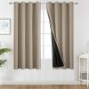 imageEstelar Textiler Khaki 100 Blackout Curtains for BedroomThermal Insulated Cold and Heat Blocking Grommet Curtains for Living Room Full Room Darkening Window Drapes with Black Liner52Wx84L2 PanelsKhaki