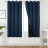 imageEstelar Textiler Khaki 100 Blackout Curtains for BedroomThermal Insulated Cold and Heat Blocking Grommet Curtains for Living Room Full Room Darkening Window Drapes with Black Liner52Wx84L2 PanelsNavy Blue