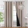imageEstelar Textiler Khaki 100 Blackout Curtains for BedroomThermal Insulated Cold and Heat Blocking Grommet Curtains for Living Room Full Room Darkening Window Drapes with Black Liner52Wx84L2 PanelsNatural