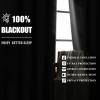 imageEstelar Textiler Khaki 100 Blackout Curtains for BedroomThermal Insulated Cold and Heat Blocking Grommet Curtains for Living Room Full Room Darkening Window Drapes with Black Liner52Wx84L2 PanelsLight Grey