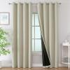 imageEstelar Textiler Khaki 100 Blackout Curtains for BedroomThermal Insulated Cold and Heat Blocking Grommet Curtains for Living Room Full Room Darkening Window Drapes with Black Liner52Wx84L2 PanelsCream
