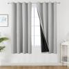 imageEstelar Textiler Khaki 100 Blackout Curtains for BedroomThermal Insulated Cold and Heat Blocking Grommet Curtains for Living Room Full Room Darkening Window Drapes with Black Liner52Wx84L2 PanelsLight Grey