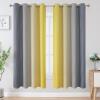 imageEstelar Textiler Ombre Grey and Yellow Blackout Curtains 72 Inch Length 2 Panels Full Light Blocking Curtains for Living RoomGrommet Thermal Insulated Gradient Drapes for Bedroom 52x72 Inch
