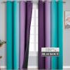 imageEstelar Textiler Ombre Purple Blackout Curtains 96 Inches Long Teal Curtains for Living Room Grommet Thermal Insulated Gradient Drapes Full Light Blocking Curtains for Bedroom52x96 Inch 2 Panels