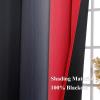 imageEstelar Textiler Ombre Red and Black Curtains 72 Inch Length 2 panels Complete Blackout Curtains for Bedroom Full Room Darkening Grommet Thermal Insulated Gradient Drapes for Living Room 52x72 Inch