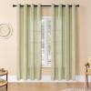 imageEstelar Textiler Sage Green Boho Farmhouse Curtains 84 Inches Long 2 Panels Soft Linen Textured Embroidered Curtains for Living Room Light Filtering Grommet Semi Sheer Drapes for Bedroom 52Wx84LSage GreenPink Embroidery