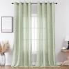 imageEstelar Textiler Sage Green Boho Farmhouse Curtains 84 Inches Long 2 Panels Soft Linen Textured Embroidered Curtains for Living Room Light Filtering Grommet Semi Sheer Drapes for Bedroom 52Wx84LSage Green