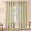 imageEstelar Textiler Sage Green Boho Farmhouse Curtains 84 Inches Long 2 Panels Soft Linen Textured Embroidered Curtains for Living Room Light Filtering Grommet Semi Sheer Drapes for Bedroom 52Wx84LSage GreenPink Embroidery