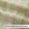 imageEstelar Textiler Sage Green Boho Farmhouse Curtains 84 Inches Long 2 Panels Soft Linen Textured Embroidered Curtains for Living Room Light Filtering Grommet Semi Sheer Drapes for Bedroom 52Wx84LSage GreenPink Embroidery