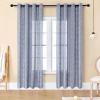 imageEstelar Textiler Sage Green Boho Farmhouse Curtains 84 Inches Long 2 Panels Soft Linen Textured Embroidered Curtains for Living Room Light Filtering Grommet Semi Sheer Drapes for Bedroom 52Wx84LBlueWhite Embroidery