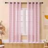 imageEstelar Textiler Sage Green Boho Farmhouse Curtains 84 Inches Long 2 Panels Soft Linen Textured Embroidered Curtains for Living Room Light Filtering Grommet Semi Sheer Drapes for Bedroom 52Wx84LPinkGrey Embroidery