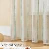 imageEstelar Textiler Sage Green Boho Farmhouse Curtains 84 Inches Long 2 Panels Soft Linen Textured Embroidered Curtains for Living Room Light Filtering Grommet Semi Sheer Drapes for Bedroom 52Wx84LBeigeAqua Embroidery