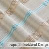 imageEstelar Textiler Sage Green Boho Farmhouse Curtains 84 Inches Long 2 Panels Soft Linen Textured Embroidered Curtains for Living Room Light Filtering Grommet Semi Sheer Drapes for Bedroom 52Wx84LBeigeAqua Embroidery