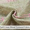 imageEstelar Textiler Sage Green Boho Farmhouse Curtains 84 Inches Long 2 Panels Soft Linen Textured Embroidered Curtains for Living Room Light Filtering Grommet Semi Sheer Drapes for Bedroom 52Wx84LSage GreenPink Embroidery