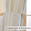 imageEstelar Textiler Sage Green Boho Farmhouse Curtains 84 Inches Long 2 Panels Soft Linen Textured Embroidered Curtains for Living Room Light Filtering Grommet Semi Sheer Drapes for Bedroom 52Wx84LBeigeAqua Embroidery