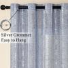 imageEstelar Textiler Sage Green Boho Farmhouse Curtains 84 Inches Long 2 Panels Soft Linen Textured Embroidered Curtains for Living Room Light Filtering Grommet Semi Sheer Drapes for Bedroom 52Wx84LBlueWhite Embroidery