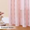 imageEstelar Textiler Sage Green Boho Farmhouse Curtains 84 Inches Long 2 Panels Soft Linen Textured Embroidered Curtains for Living Room Light Filtering Grommet Semi Sheer Drapes for Bedroom 52Wx84LPinkGrey Embroidery