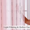 imageEstelar Textiler Sage Green Boho Farmhouse Curtains 84 Inches Long 2 Panels Soft Linen Textured Embroidered Curtains for Living Room Light Filtering Grommet Semi Sheer Drapes for Bedroom 52Wx84LPinkGrey Embroidery