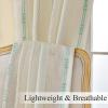 imageEstelar Textiler Sage Green Boho Farmhouse Curtains 84 Inches Long 2 Panels Soft Linen Textured Embroidered Curtains for Living Room Light Filtering Grommet Semi Sheer Drapes for Bedroom 52Wx84LBeigeAqua Embroidery