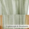 imageEstelar Textiler Sage Green Boho Farmhouse Curtains 84 Inches Long 2 Panels Soft Linen Textured Embroidered Curtains for Living Room Light Filtering Grommet Semi Sheer Drapes for Bedroom 52Wx84LSage Green