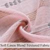 imageEstelar Textiler Sage Green Boho Farmhouse Curtains 84 Inches Long 2 Panels Soft Linen Textured Embroidered Curtains for Living Room Light Filtering Grommet Semi Sheer Drapes for Bedroom 52Wx84LPinkGrey Embroidery