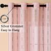 imageEstelar Textiler Sage Green Boho Farmhouse Curtains 84 Inches Long 2 Panels Soft Linen Textured Embroidered Curtains for Living Room Light Filtering Grommet Semi Sheer Drapes for Bedroom 52Wx84LPinkGrey Embroidery