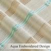 imageEstelar Textiler Sage Green Boho Farmhouse Curtains 84 Inches Long 2 Panels Soft Linen Textured Embroidered Curtains for Living Room Light Filtering Grommet Semi Sheer Drapes for Bedroom 52Wx84LBeigeAqua Embroidery